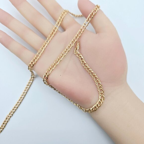 "Slim Rose Gold Curb Chain Necklace for Men & Women, 23.6 Inch Length, XPNL0088 - Picture 11 of 12